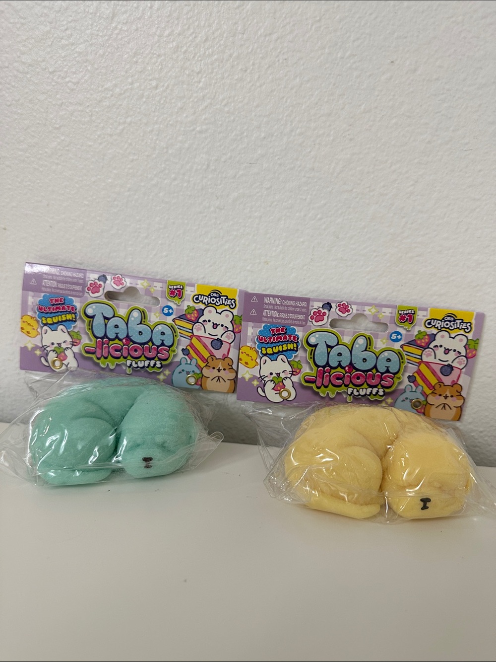 Taba-licious FLUFFS Squishy DOGS- Mint Green/Blue & Yellow Lab/Golden Retriever